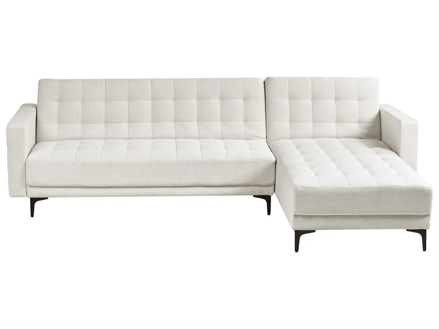 Modular Corner Sofa Bed 4 Seater Fabric Off-White Left Hand Denby