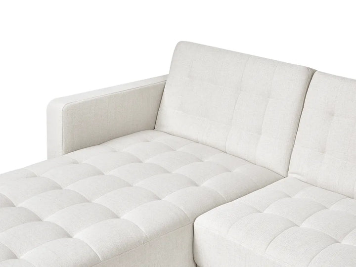 Modular Corner Sofa Bed 4 Seater Fabric Off-White Left Hand Denby