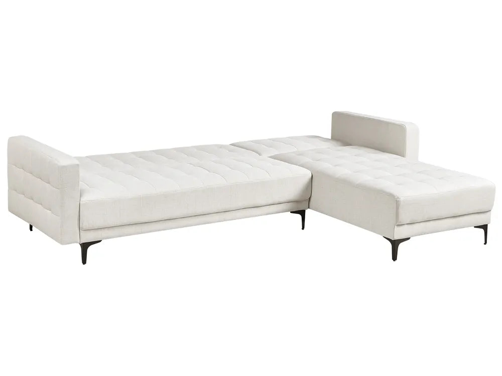 Modular Corner Sofa Bed 4 Seater Fabric Off-White Left Hand Denby