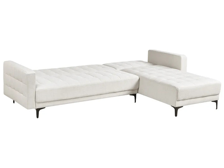 Modular Corner Sofa Bed 4 Seater Fabric Off-White Left Hand Denby