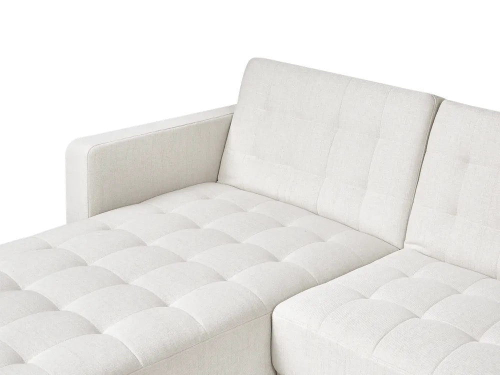 Modular Corner Sofa Bed 4 Seater Fabric Off-White Right Hand Denby