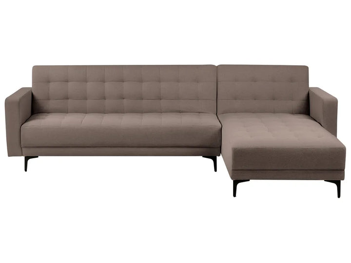 Modular Corner Sofa Bed 4 Seater Fabric Taupe Left Hand Denby