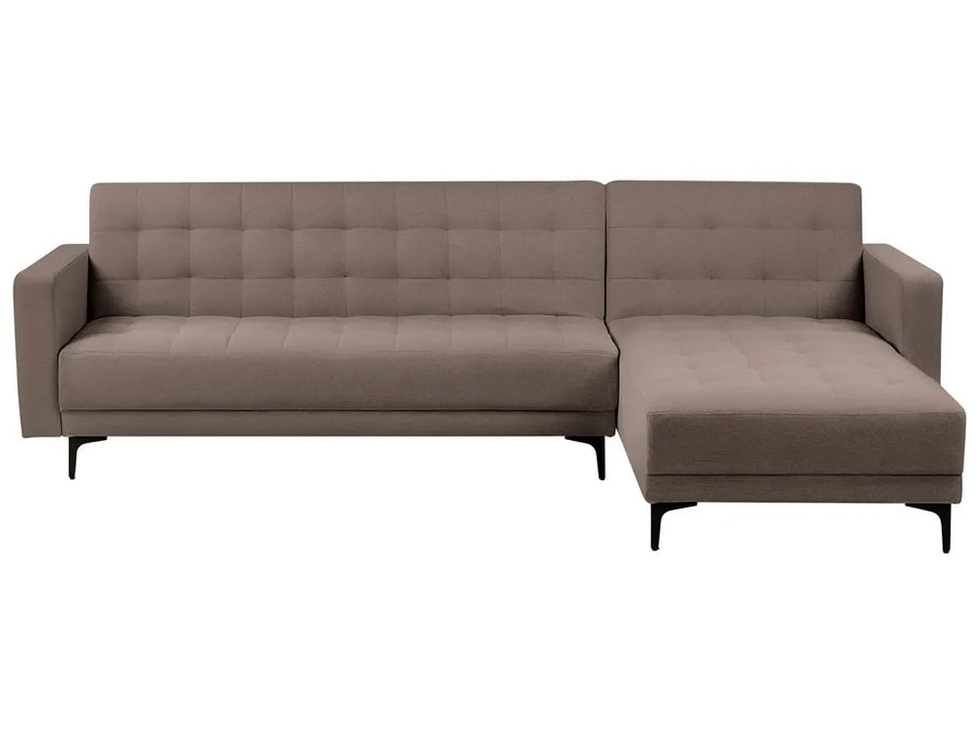 Modular Corner Sofa Bed 4 Seater Fabric Taupe Left Hand Denby