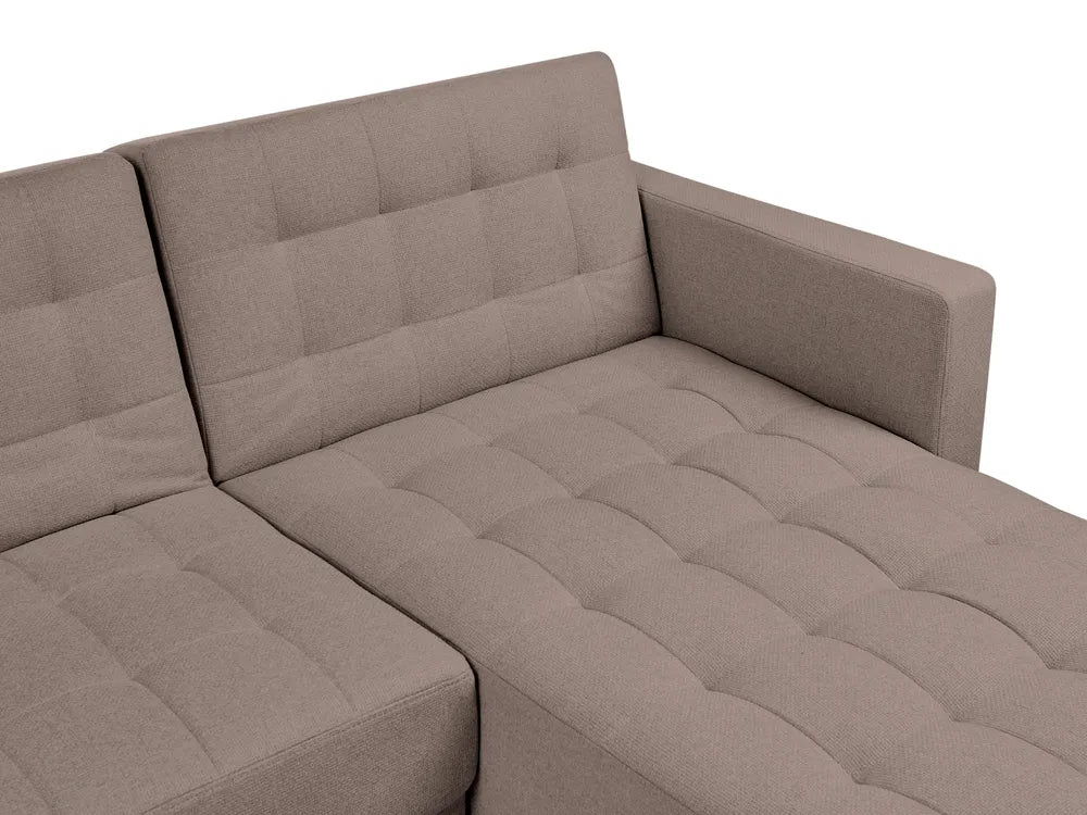 Modular Corner Sofa Bed 4 Seater Fabric Taupe Left Hand Denby