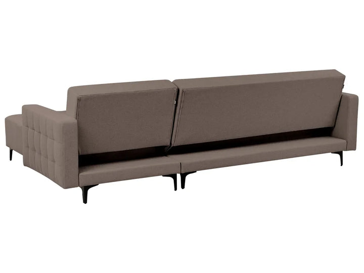 Modular Corner Sofa Bed 4 Seater Fabric Taupe Left Hand Denby