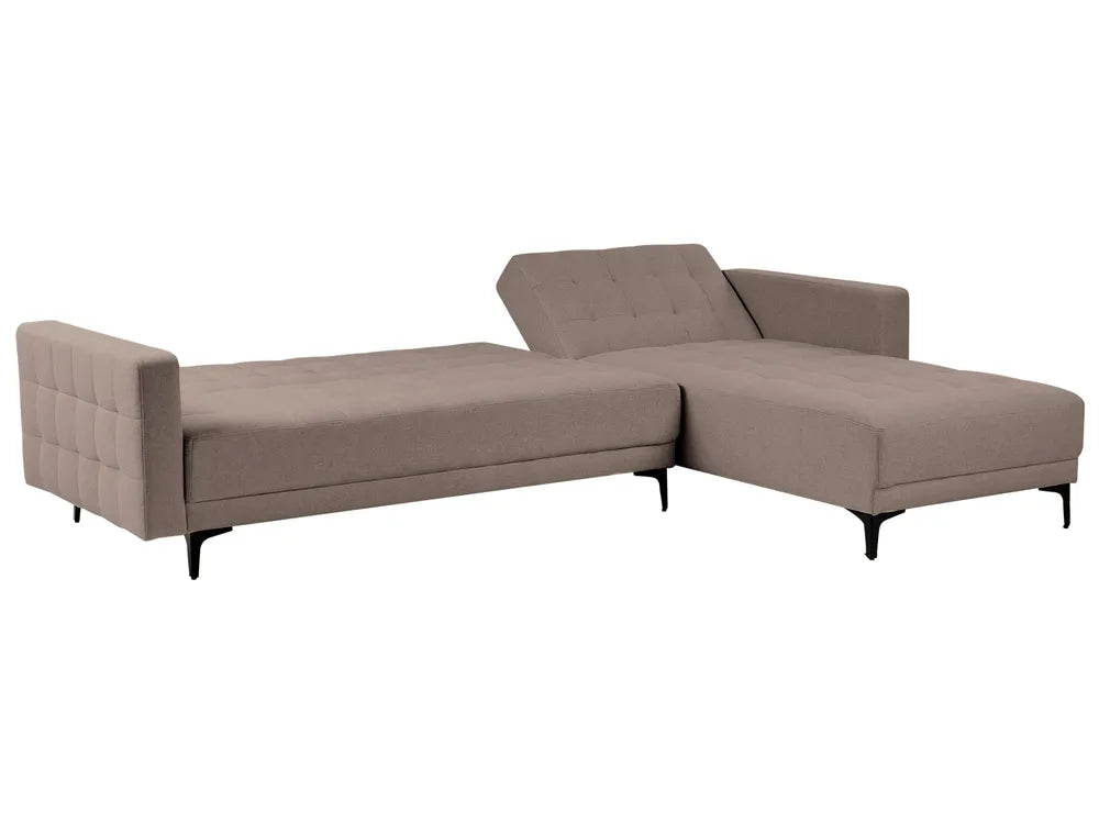 Modular Corner Sofa Bed 4 Seater Fabric Taupe Left Hand Denby
