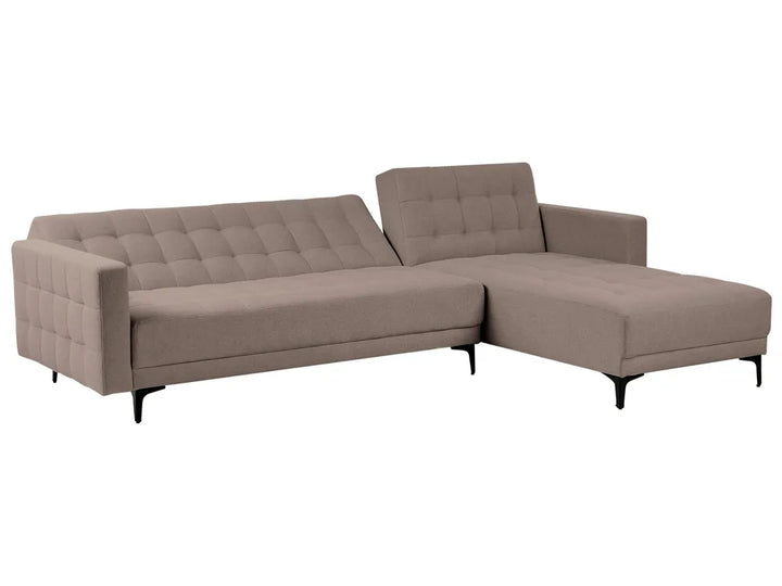 Modular Corner Sofa Bed 4 Seater Fabric Taupe Left Hand Denby