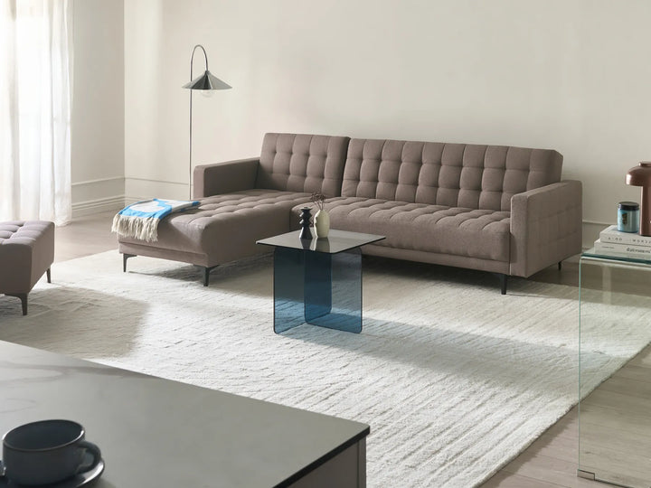 Modular Corner Sofa Bed 4 Seater Fabric Taupe Right Hand Denby
