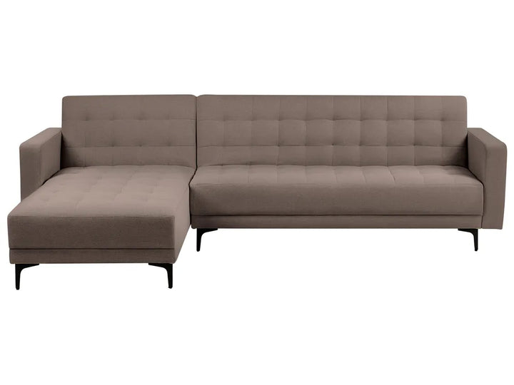 Modular Corner Sofa Bed 4 Seater Fabric Taupe Right Hand Denby

