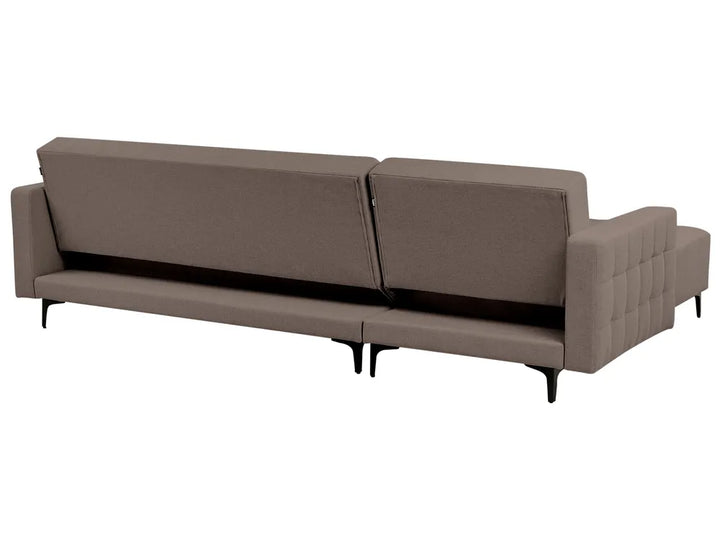 Modular Corner Sofa Bed 4 Seater Fabric Taupe Right Hand Denby