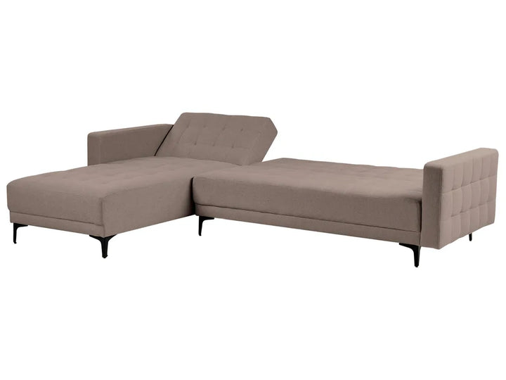 Modular Corner Sofa Bed 4 Seater Fabric Taupe Right Hand Denby
