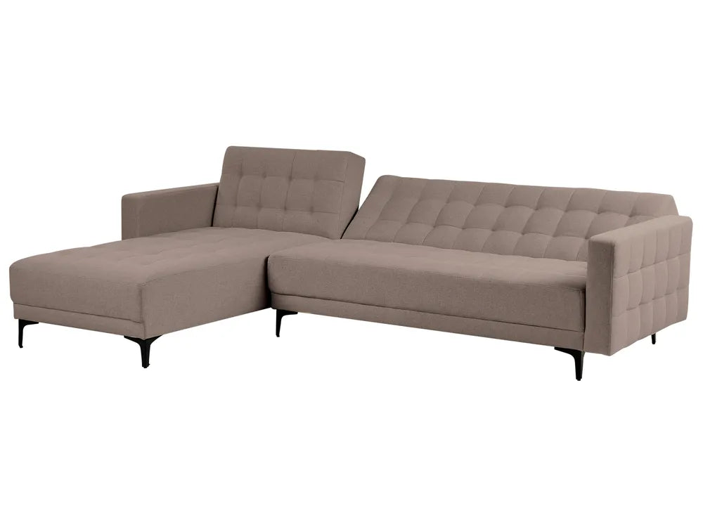 Modular Corner Sofa Bed 4 Seater Fabric Taupe Right Hand Denby