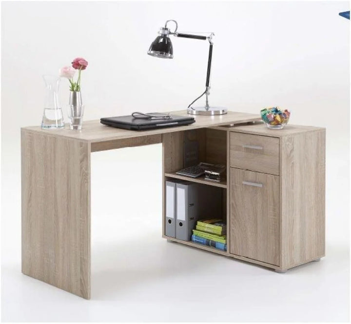 Corner Flexi Desk Oak Effect Zona