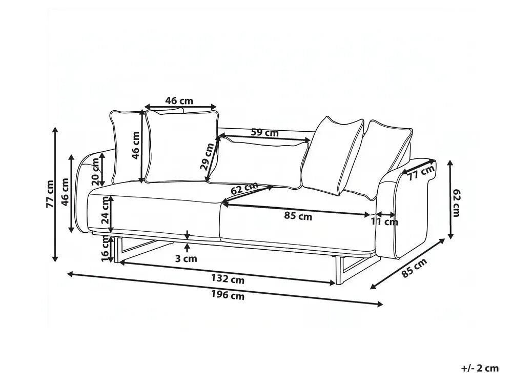 Sofa 3 Seater Boucle Beige Jahey