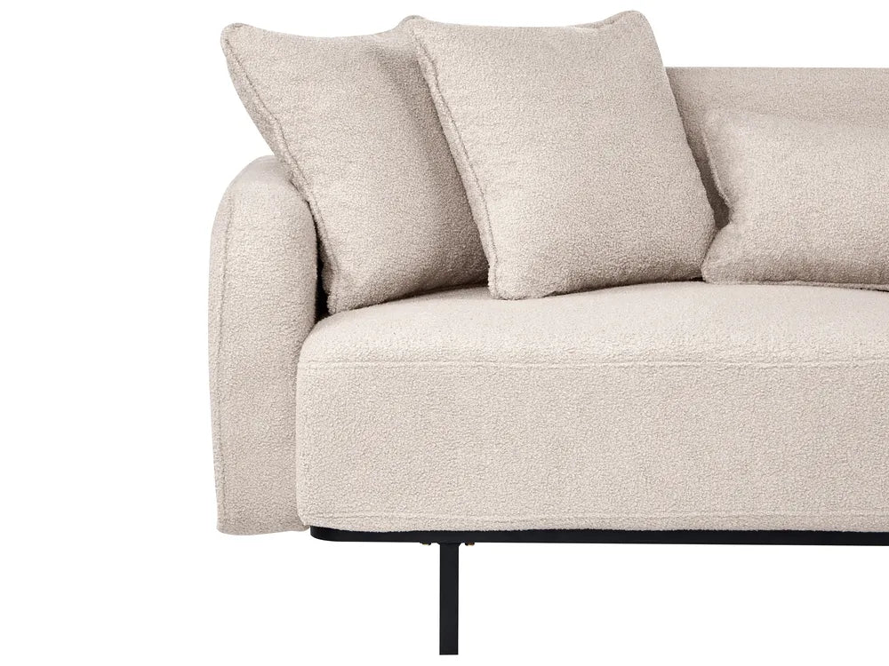 Sofa 3 Seater Boucle Beige Jahey