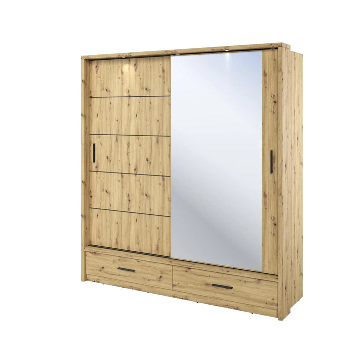 Arti AR-05 Sliding Door Wardrobe 200cm Oak Artisan with LED Light