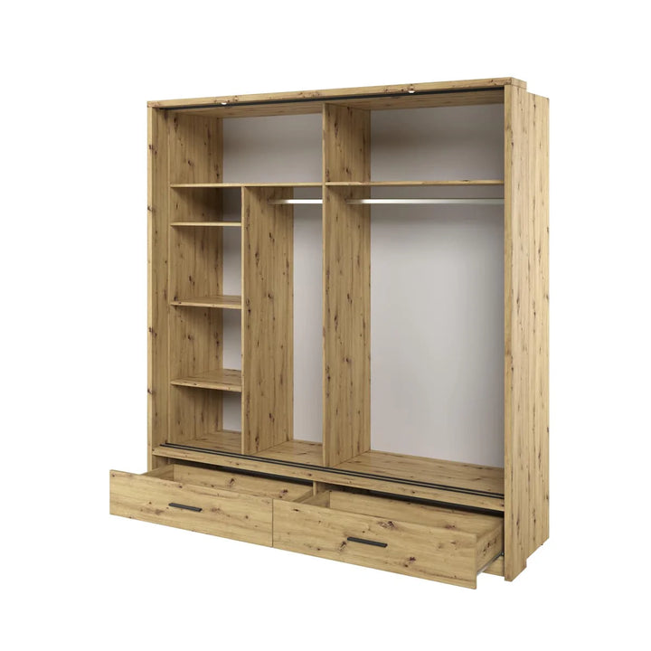 Isabella Sliding Door Wardrobe 200cm Oak Artisan with LED Lights