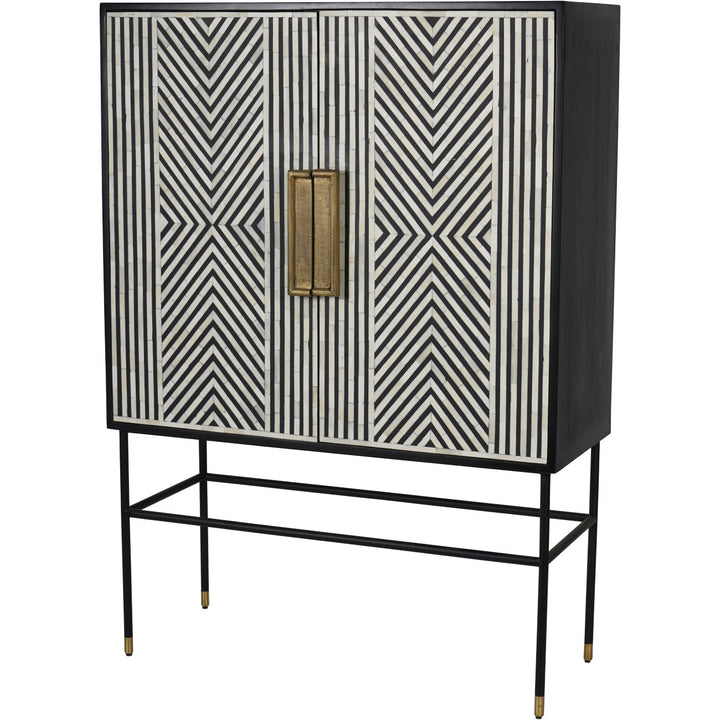 Libra Delaney Bone Inlay Tall Storage Cabinet 2 Doors