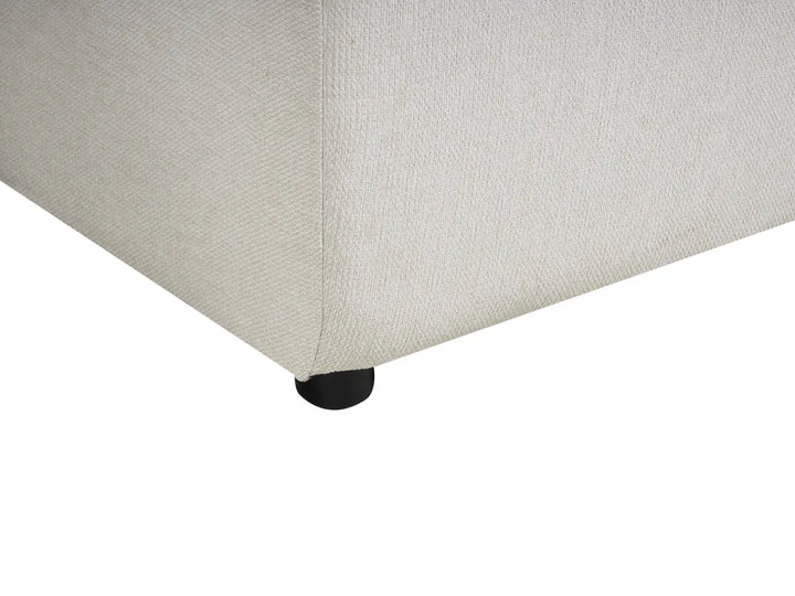 Corner Sofa Bed 3 Seater Fabric Light Beige with Storage Right Hand Vardie