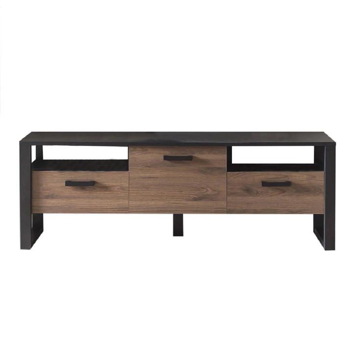 Nordi 03 TV Cabinet Okapi Walnut & Black Matt with Versatile Storage