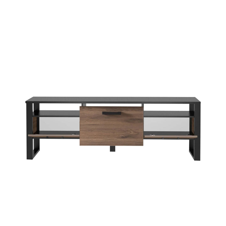 Nordi 03 TV Cabinet Okapi Walnut & Black Matt with Versatile Storage