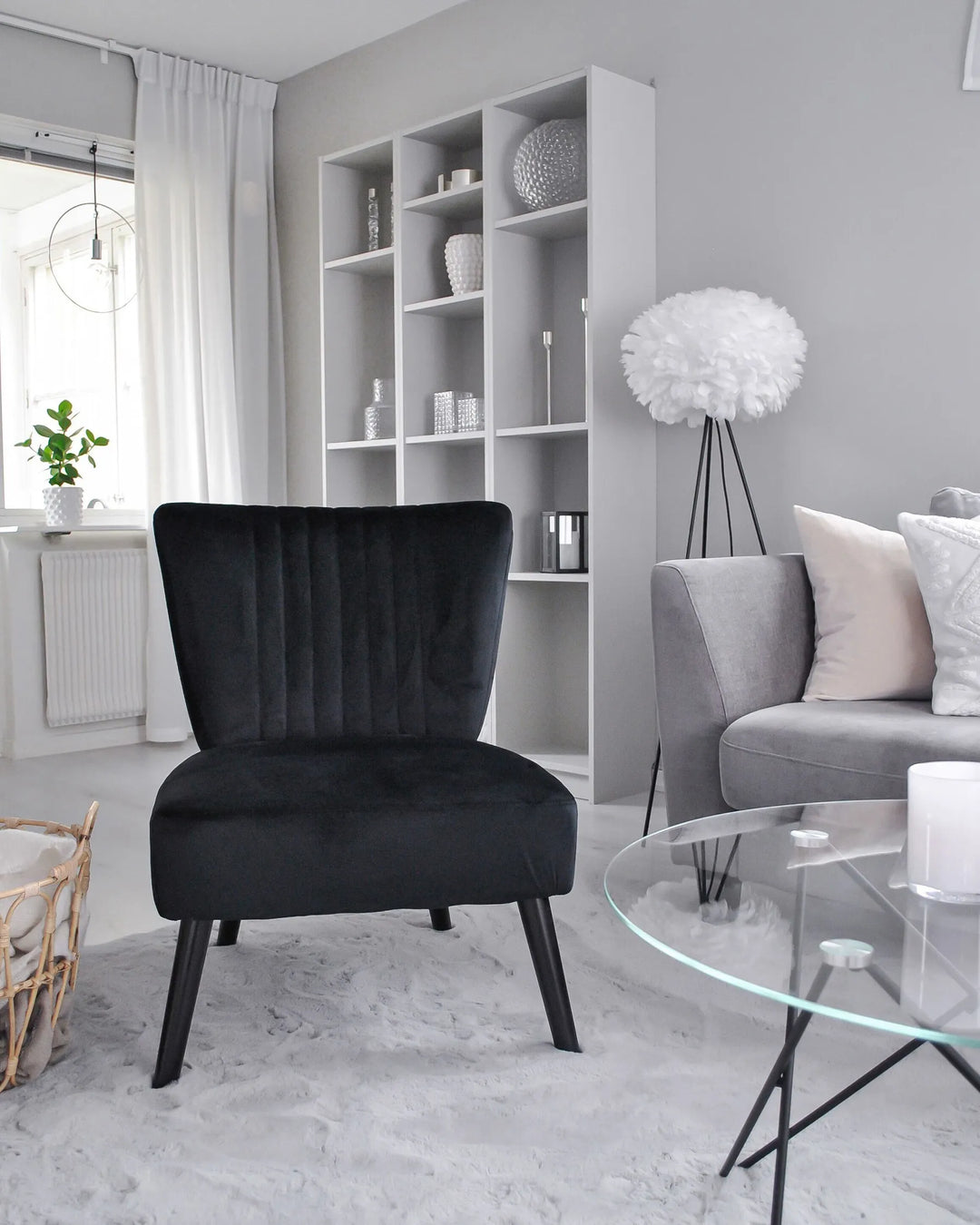 Vaasa Armchair Velvet Black