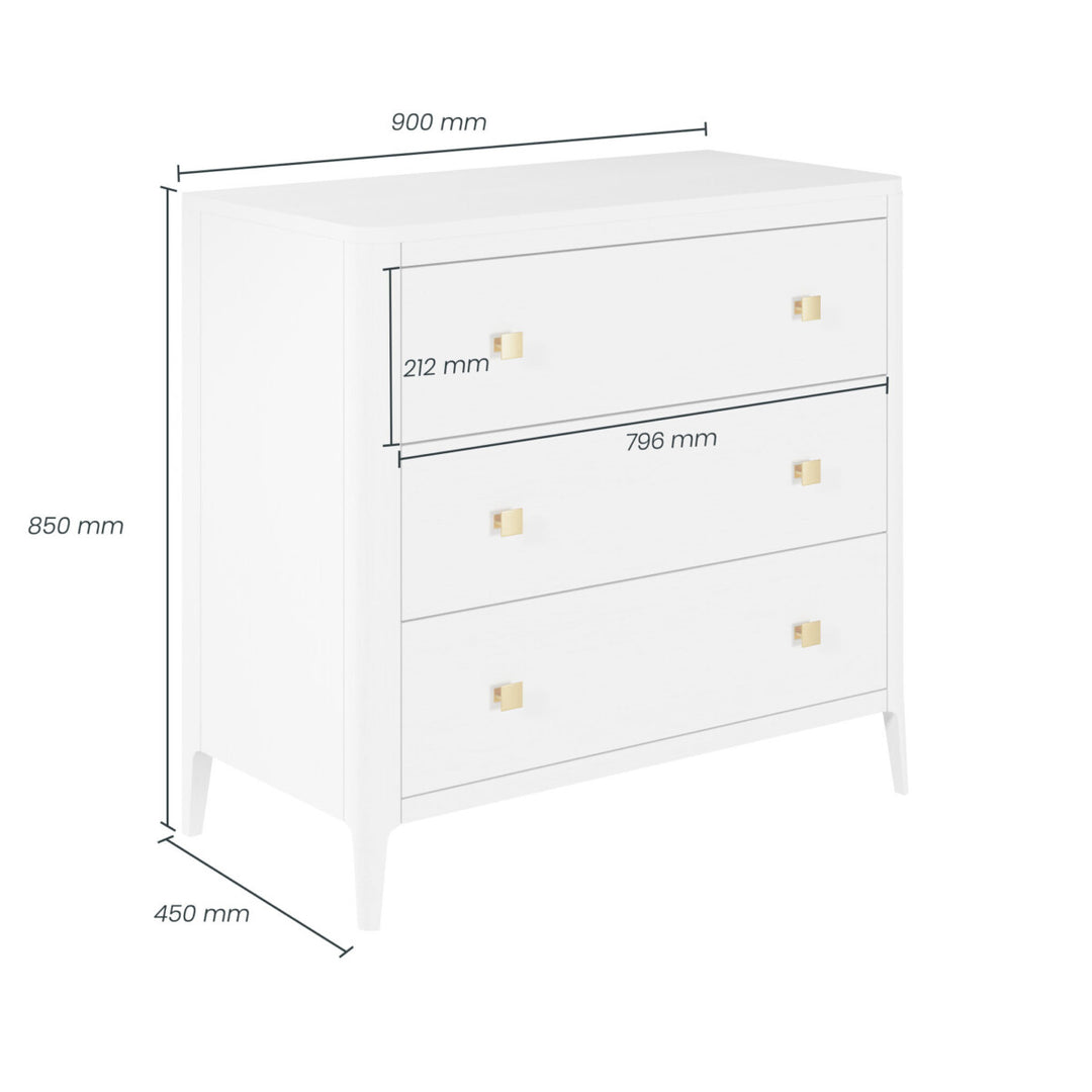 D.I.Designs Abberley 3 Drawer Chest White