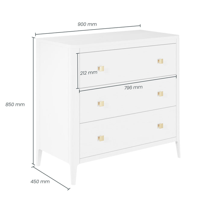 D.I.Designs Abberley 3 Drawer Chest White