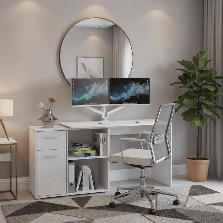 Ocelia Corner Flexi Desk White