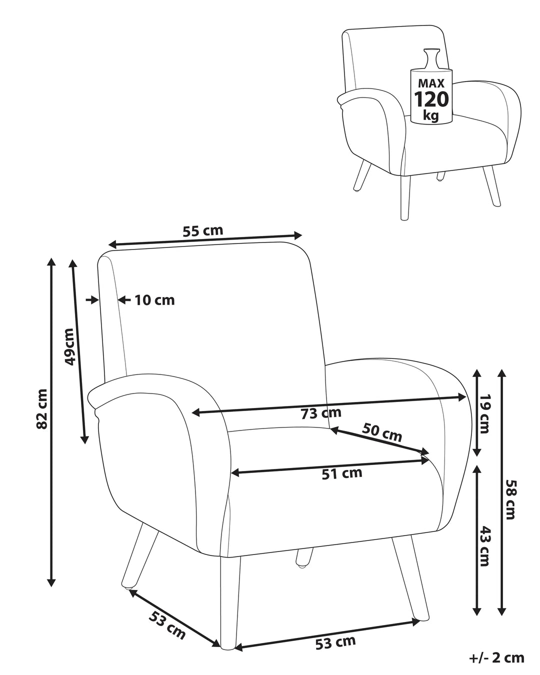 Plassen Armchair Fabric Light Beige
