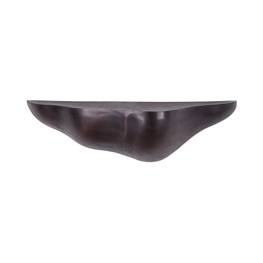 Dark brown wooden bowl on a white background