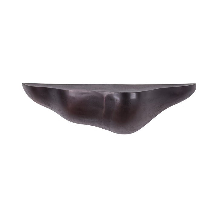 Dark brown wooden bowl on a white background