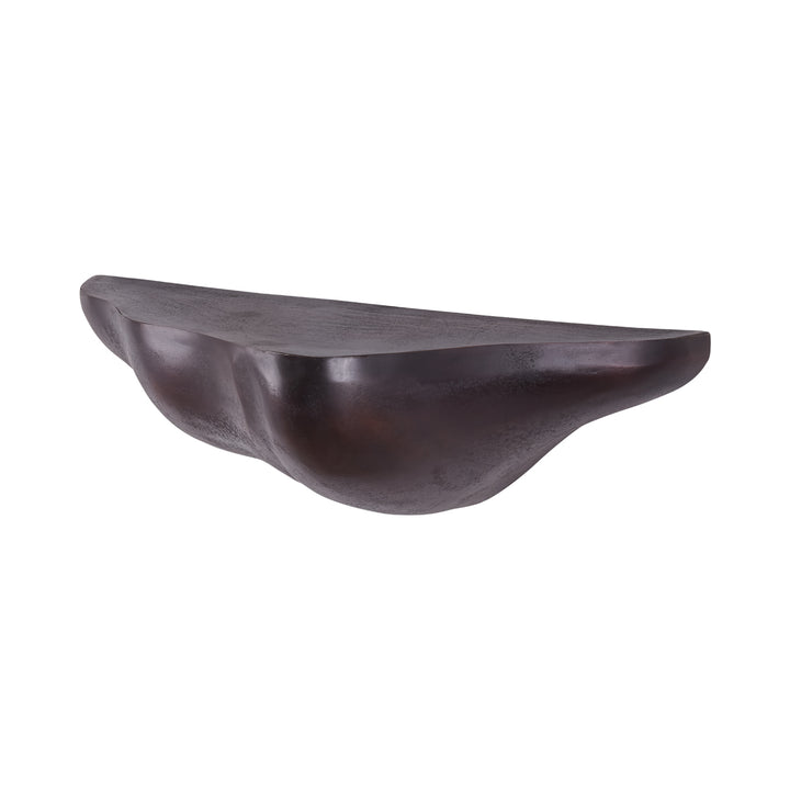Dark wooden bowl on a white background