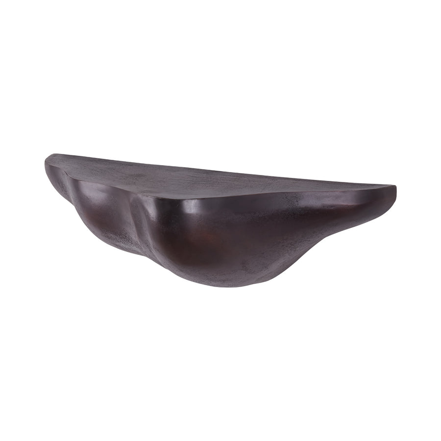 Dark wooden bowl on a white background