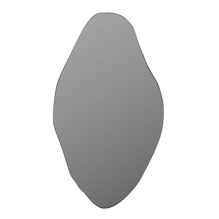 Gray, teardrop-shaped object on a white background