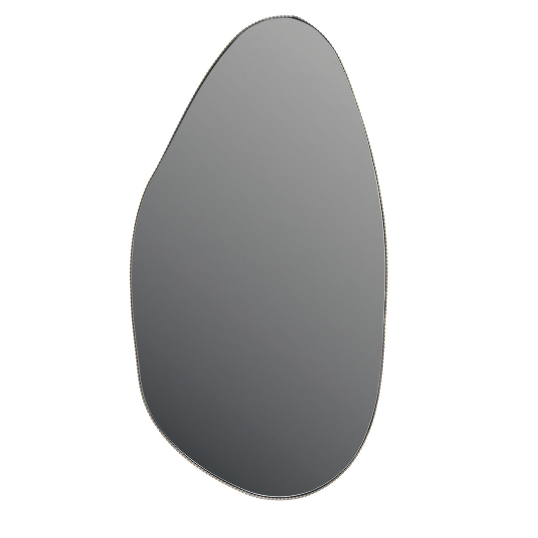 Gray oval mirror on a white background