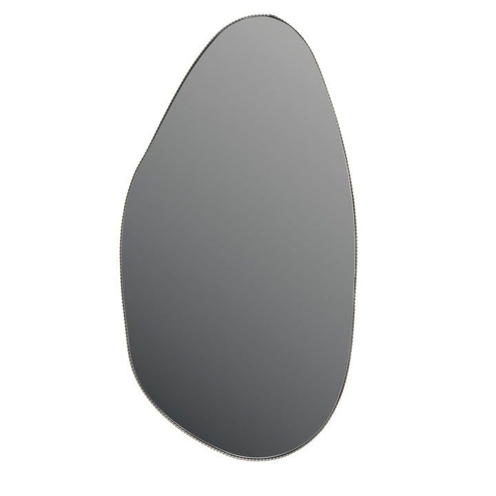 Gray oval mirror on a white background