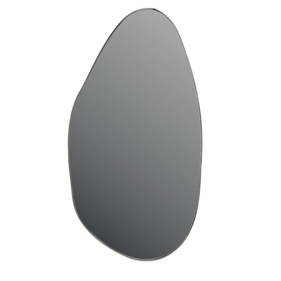 Gray oval mirror on a white background
