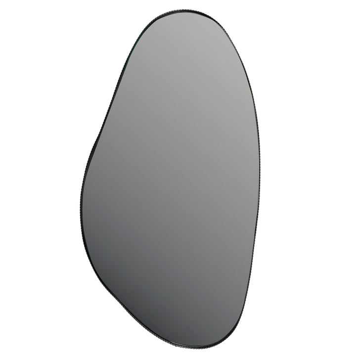 Round gray mirror on a white background