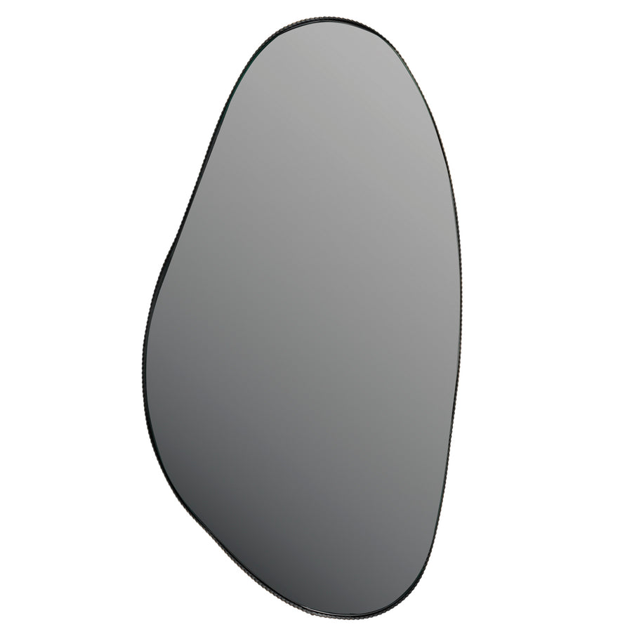 Round gray mirror on a white background