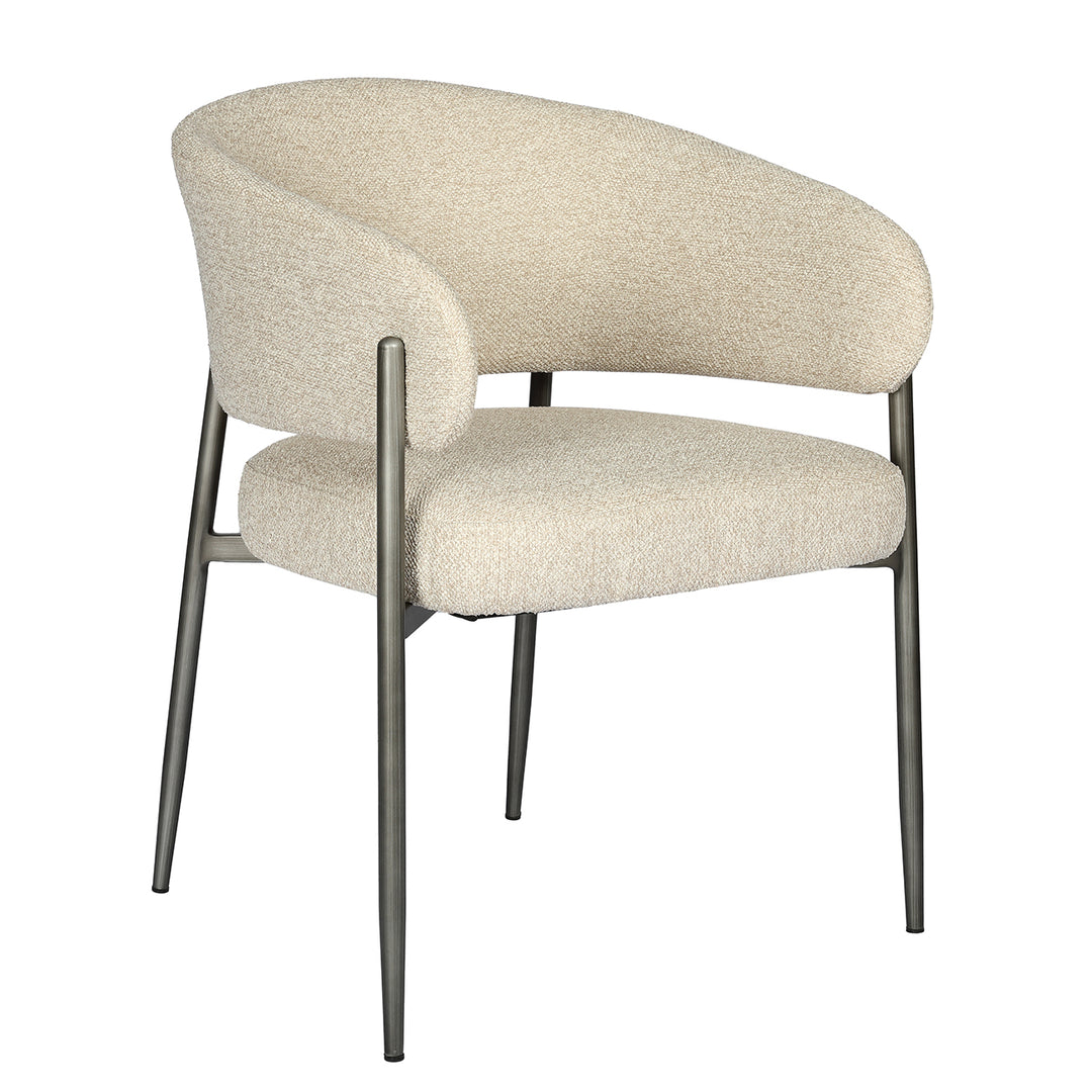 Beige chair with metal legs on a white background