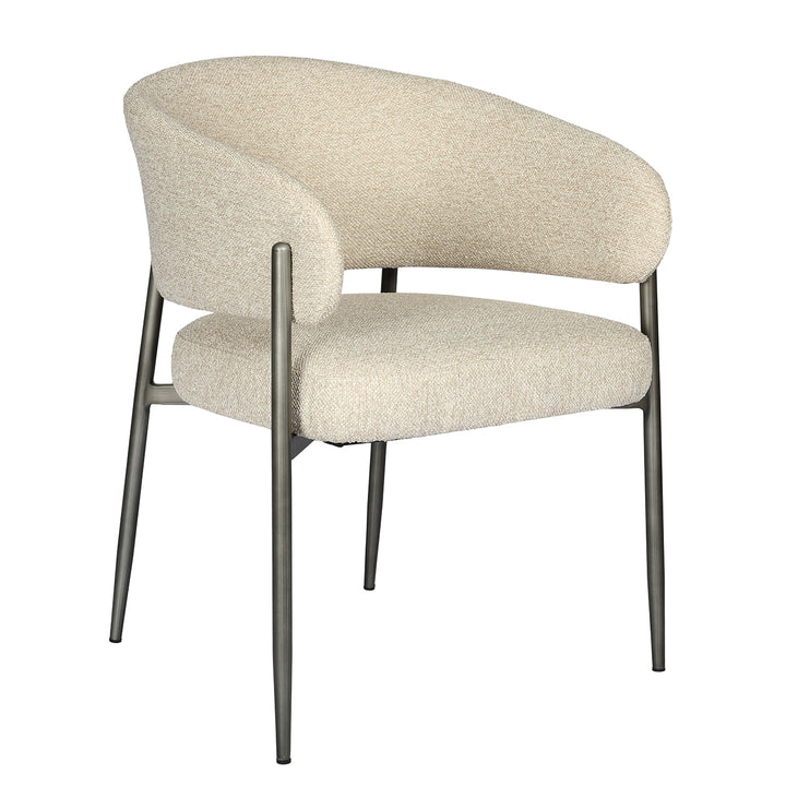 Beige chair with metal legs on a white background