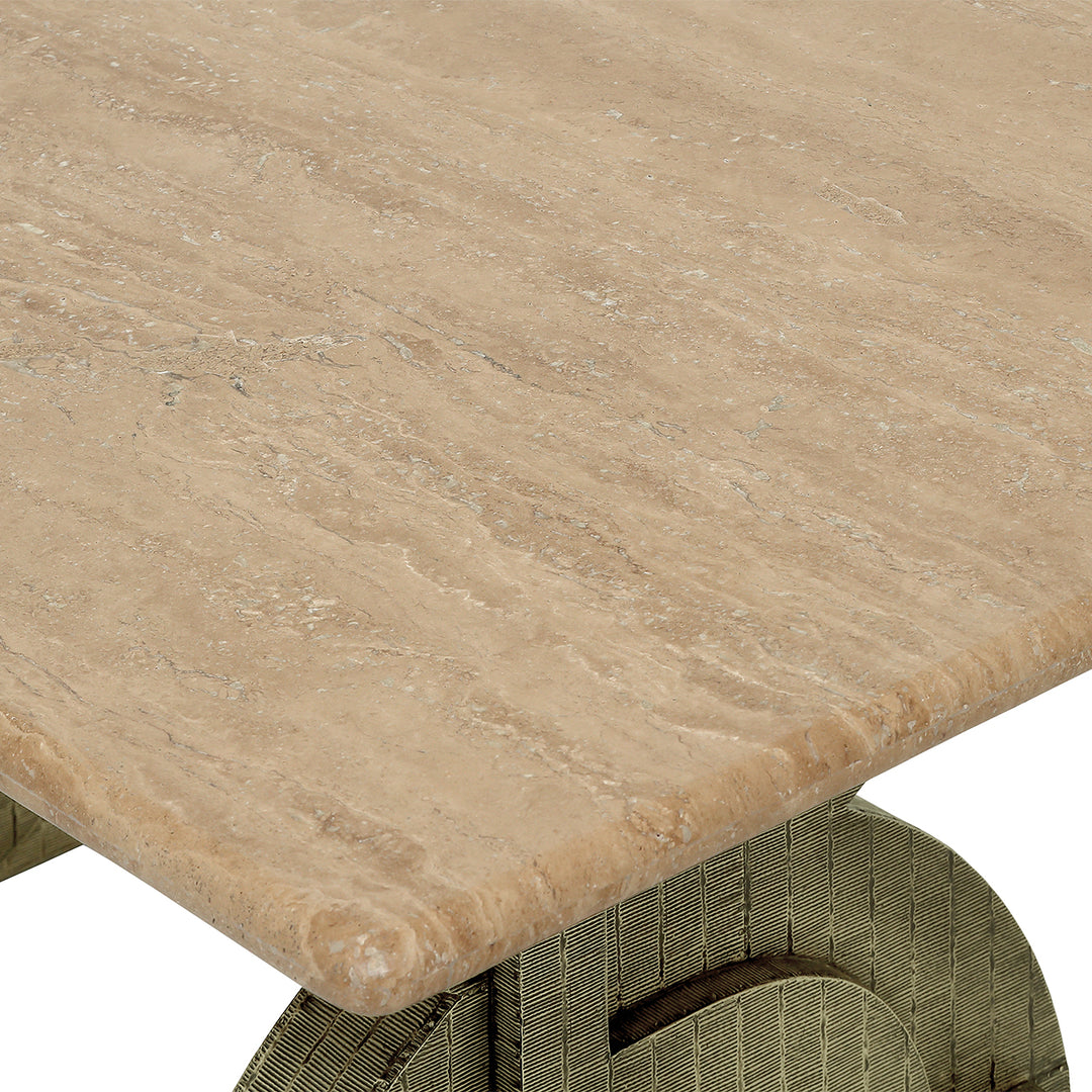 Libra Kelsie Travertine Dining Table