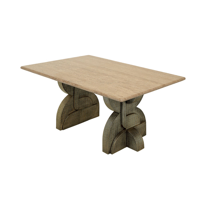 Libra Kelsie Travertine Dining Table