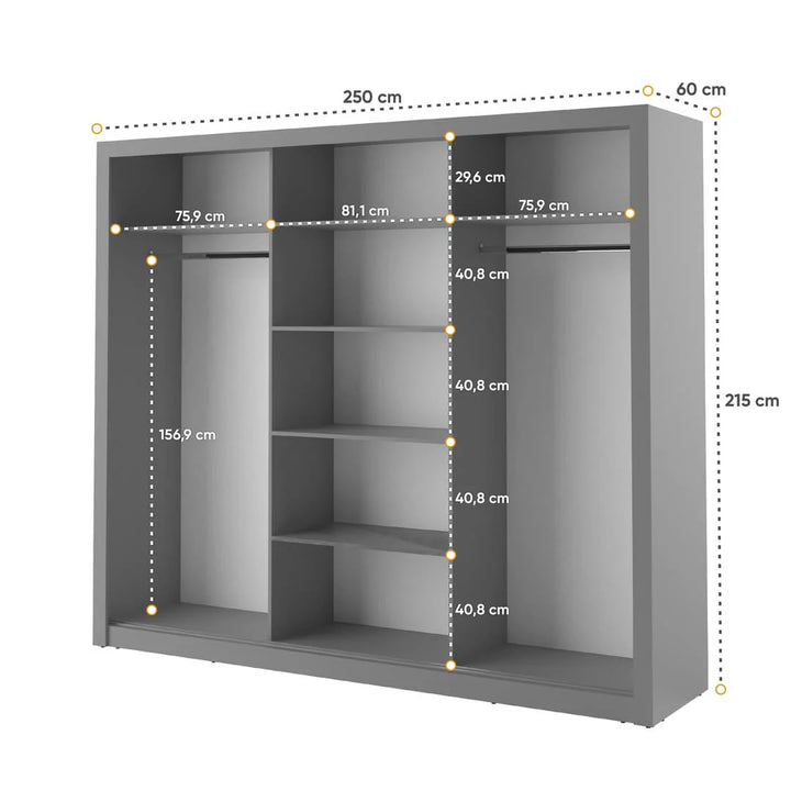 Isabella Sliding Door Wardrobe 250cm