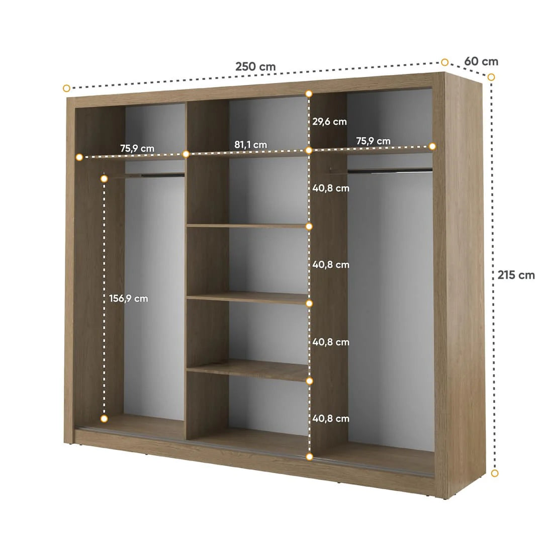 Isabella Sliding Door Wardrobe 250cm