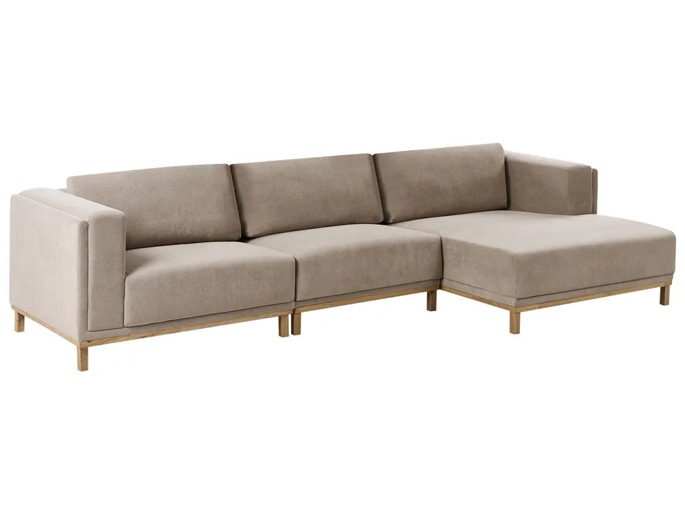 Corner Sofa 5 Seater Fabric Taupe Left Hand Josanna