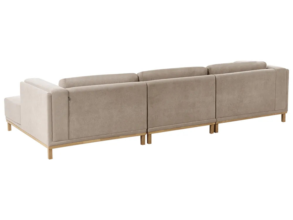 Corner Sofa 5 Seater Fabric Taupe Left Hand Josanna