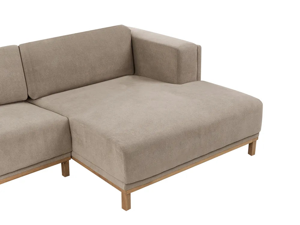 Corner Sofa 5 Seater Fabric Taupe Left Hand Josanna