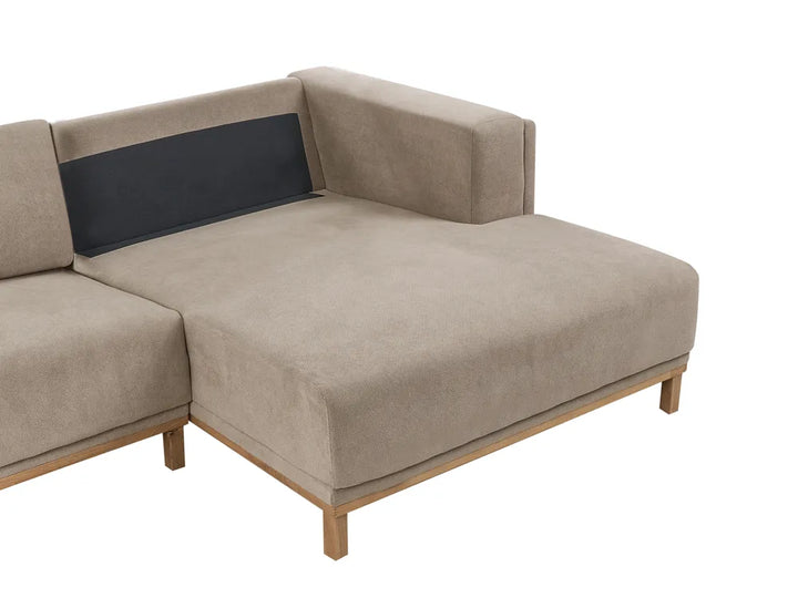 Corner Sofa 5 Seater Fabric Taupe Left Hand Josanna